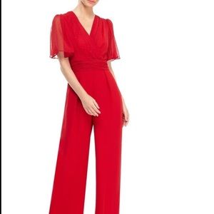 NWT GAL MEETS Brielle Clip Dot Chiffon Jumpsuit